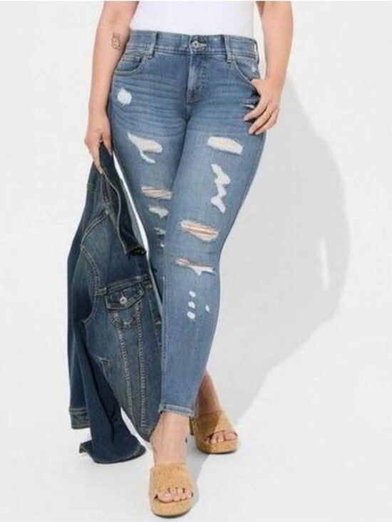 torrid Denim - Torrid | Bombshell Skinny Premium Stretch High-Rise Destructed Jean
